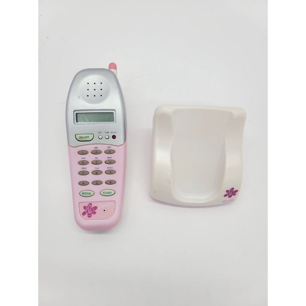 2002 Mattel Barbie Talk N' Style Fashion Phone BE-317 Vintage Phone with Cradle